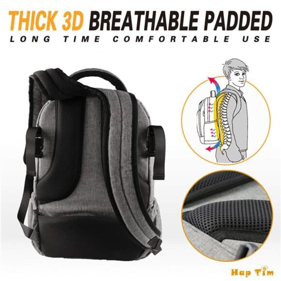 Multi-Function Large Baby Diaper Bag Backpack Stroller Straps, Insulated Pockets - Picture 4 of 7